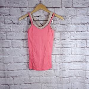 women's athletic Lululemon pink tank built in bra size 2